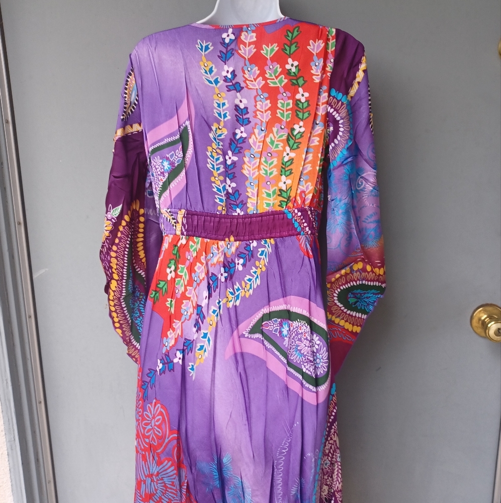 I Am Alberta Makali multicolored pleated flared dress M. - Picture 3 of 7